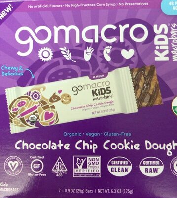 Chocolate Chip Cookie Dough Macrobars, Chocolate Chip Cookie Dough