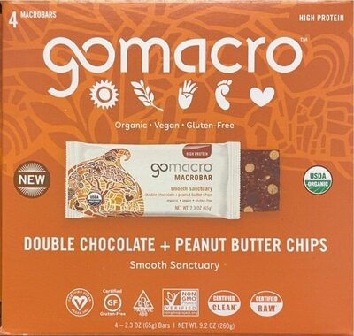 Double Chocolate + Peanut Butter Chips Macrobars, Double Chocolate + Peanut Butter Chips