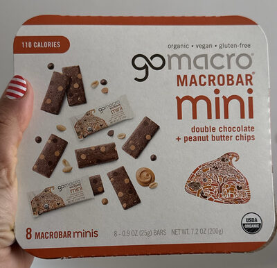 Double Chocolate + Peanut Butter Chips Macrobar Minis, Double Chocolate + Peanut Butter Chips