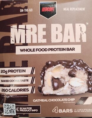 Oatmeal Chocolate Chip Whole Food Protein Bar, Oatmeal Chocolate Chip