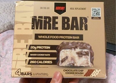 Chocolate Chip Cookie Dough Meal Replacement Whole Food Protein Bars, Chocolate Chip Cookie Dough