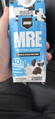 Mre Whole Food Protein 40 G Shake, Cookies & Cream, Cookies & Cream