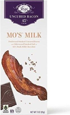 Uncured Bacon 45% Cacao Dark Milk Chocolate, Uncured Bacon