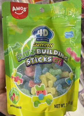 Assorted Sour Building Sticks Gummy, Assorted Sour