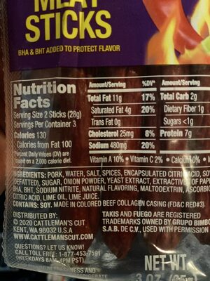 Takis Fuego Hot Chili Pepper & Lime Flavored Meat Sticks, Takis Fuego