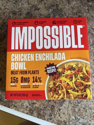 Spicy Enchilada Bowl With Impossible Chicken Made From Plants, Spicy Enchilada With Impossible Chicken