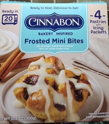 Frosted Mini Bites Mini Cinnamon Baked Bites Drizzled With Our Cream Cheese Icing Pastries, Frosted