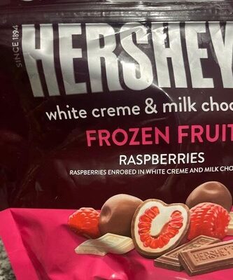 White Creme & Milk Chocolate Raspberries Frozen Fruit, White Creme & Milk Chocolate