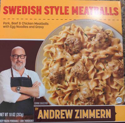 Swedish Style Pork, Beef & Chicken With Egg Noodles And Gravy Meatballs, Swedish Style