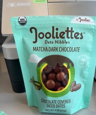 Matcha Dark Chocolate Date Nibbles, Matcha; Dark Chocolate