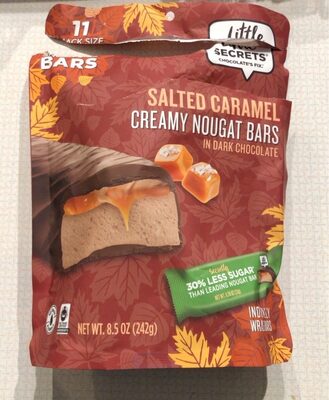Salted Caramel Creamy Nougat Bars In Dark Chocolate, Salted Caramel In Dark Chocolate