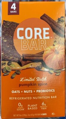 Pumpkin Spice Refrigerated Nutrition Bars, Pumpkin Spice