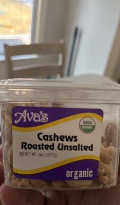 Roasted Unsalted Organic Cashews, Roasted Unsalted