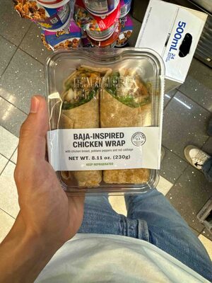 Baja-Inspired Chicken Wrap With Chicken Breast, Poblano Peppers And Red Cabbage, Baja-Inspired Chicken