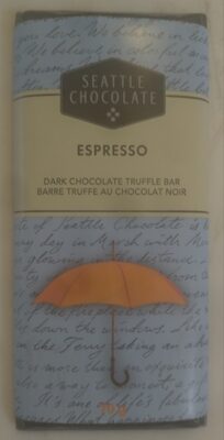 Seattle Chocolates, Pike Place Espresso, Dark Chocolate Truffle Bar With Espresso Infusion