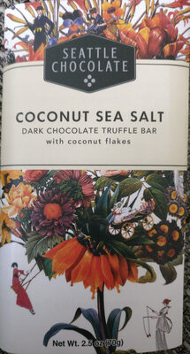 Coconut Sea Salt Dark Chocolate Truffle Bar, Coconut Sea Salt