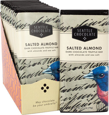 Seattle Chocolate, Dark Chocolate Truffle Bar, Salted Almond, Salted Almond