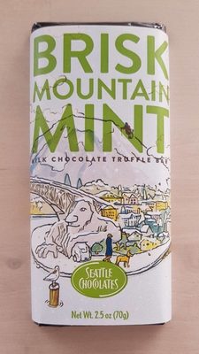 Brisk Mountain Mint Milk Chocolate Truffle Bar, Brisk Mountain Mint