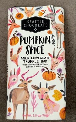 Pumpkin Spice Chai Milk Chocolate Truffle Bar With Black Tea And Fall Spices, Pumpkin Spice Chai