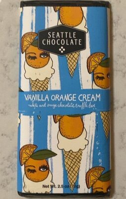 Vanilla Orange Cream White And Orange Chocolate Truffle Bar, Vanilla Orange Cream