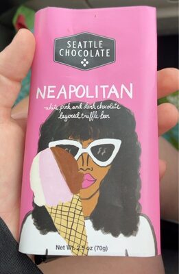 Neapolitan White, Pink, And Dark Chocolate Layered Truffle Bar, Neapolitan