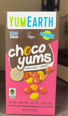 Chocolate Crisped Quinoa Choco Yums Candies, Chocolate