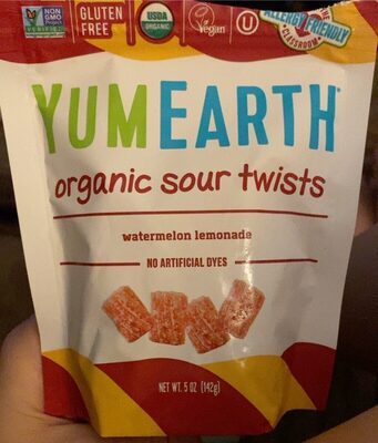 Watermelon, Lemonade Organic Sour Twists, Watermelon, Lemonade