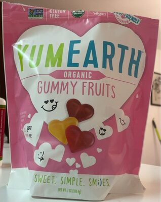 Organic Gummy Fruits, Perfectly Peach, Strawberry Smash, Very Very Cherry