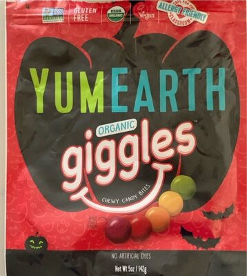 Organic Giggles Chewy Candy Bites, Grape, Strawberry, Orange, Lemon, Green Apple