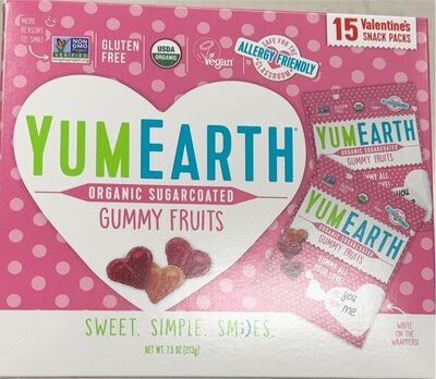 Organic Sugarcoated Gummy Fruits, Very Very Cherry, Perfectly Peach, Strawberry Smash