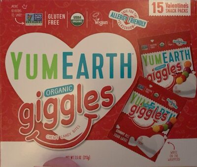 Organic Giggles Chewy Candy Bites, Green Apple, Lemon, Orange, Strawberry, Grape