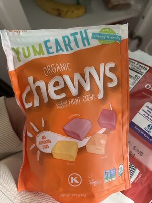 Organic Chewys Fruit Chews, Lemon, Orange, Strawberry, Cherry