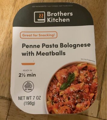 Penne Pasta Bolognese With Meatballs