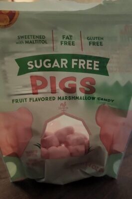 Fruit Flavored Sugar Free Marshmallow Candy Pigs, Fruit