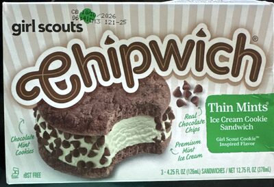 The Original Mint Chocolate Chip Ice Cream Sandwich, Mint; Chocolate