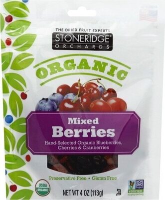 Mixed Berries Hand-Selected Organic Dried Blueberries, Dried Cherries & Dried Cranberries, Mixed Berries