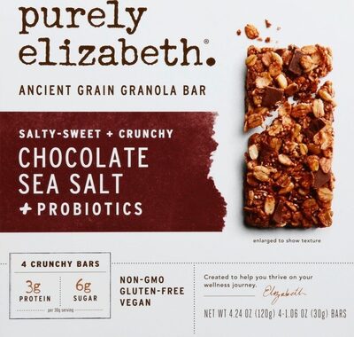 Chocolate Sea Salt + Probiotics Ancient Grain Granola Bar, Chocolate; Sea Salt