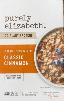 Classic Cinnamon 5 Grain + Seed Oatmeal Sweetened With Coconut Sugar, Classic Cinnamon