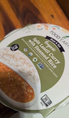 Mild Organic Indian Split Lentil Curry With Steamed Rice, Mild