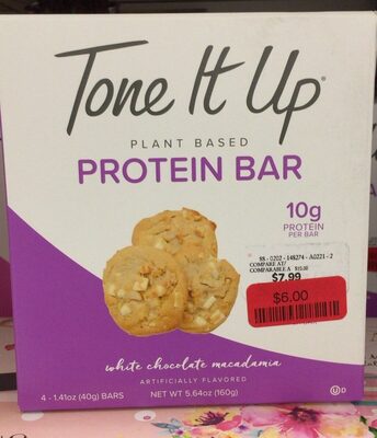 White Chocolate Macadamia Flavored Plant Based Protein Bar, White Chocolate Macadamia