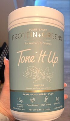 Plant-Based Protein 15 G + Greens Drink Mix, Vanilla, Vanilla