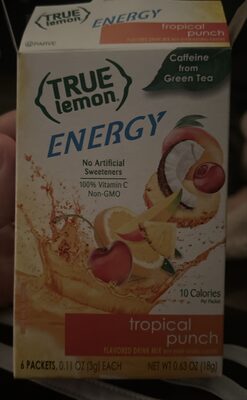 Tropical Fruit Punch Energy Drink Mix Packets, Tropical Fruit Punch
