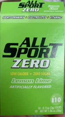 Zero Sports Drink Mix, Lemon Lime, Lemon Lime