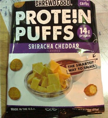Sriracha Cheddar Flavored Protein Puffs, Sriracha Cheddar