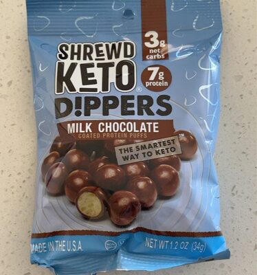 Milk Chocolate Coated Protein Dippers Puffs, Milk Chocolate