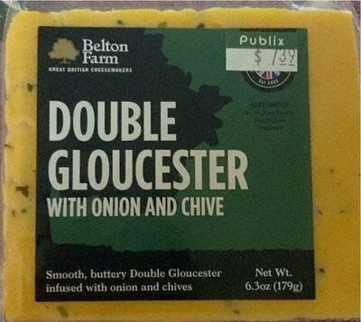 Smoothy Buttery Double Gloucester Infused With Onion And Chives, Smoothy Buttery Double Gloucester