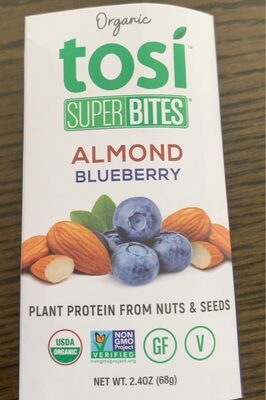 Almond Blueberry Plant-Based Protein With Chia And Flax Seeds Super Bites, Almond Blueberry