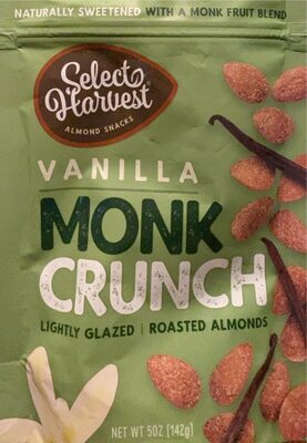 Vanilla Monk Crunch Lightly Glazed Roasted Almond Snacks, Vanilla
