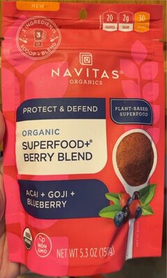 Acai + Goji + Alueberry Organic Superfood+ Berry Blend, Acai + Goji + Blueberry