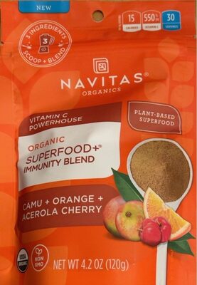 Camu + Orange + Acerola Cherry Organic Superfood+ Immunity Blend, Camu + Orange + Acerola Cherry